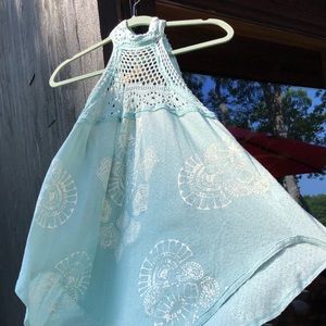 SOLD.   Absolutely stunning crochet detailing FREE PEOPLE tank